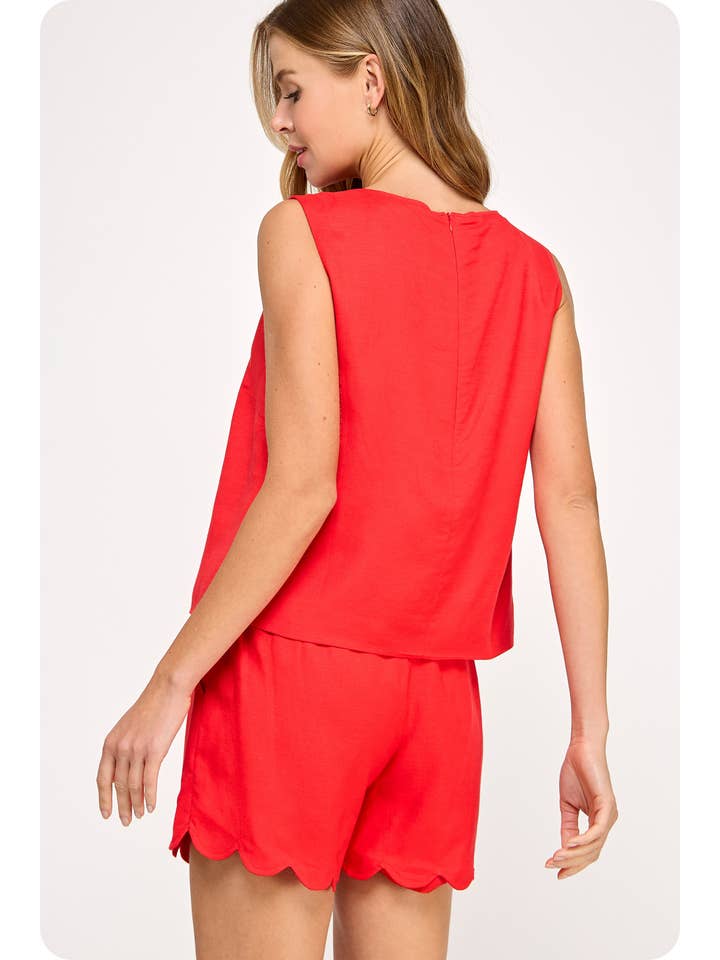 Strut & Bolt – wholesale Blouse – Women’s – Scallop Linen Sleeveless Top13