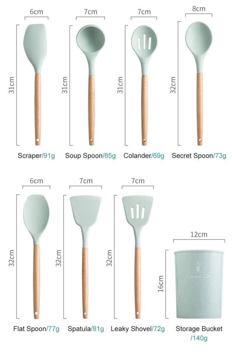 Homerely (We Cover All Import Duties) - Vendita all'ingrosso Set di utensili da cucina - Set di utensili da cucina in silicone da 12 pezzi4