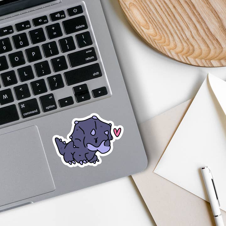 Rebel and Siren - Venta al por mayor Pegatina - Dino morado | Animals | Lindo | Adhesivo impermeable | 3 pulgadas