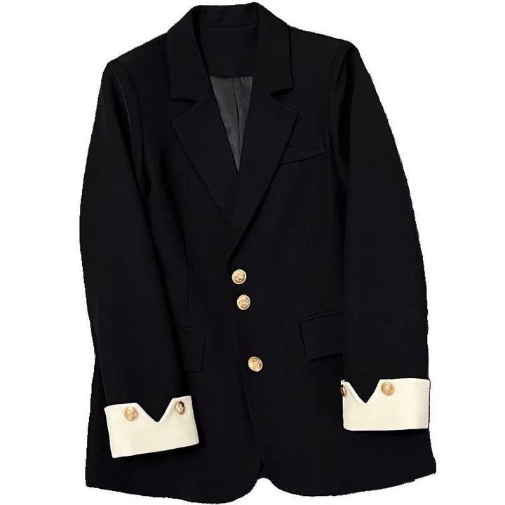 UZ Wholesale Store - Wholesale Blazer - Women's - Leisure Style Color Block Sleeve Blazer