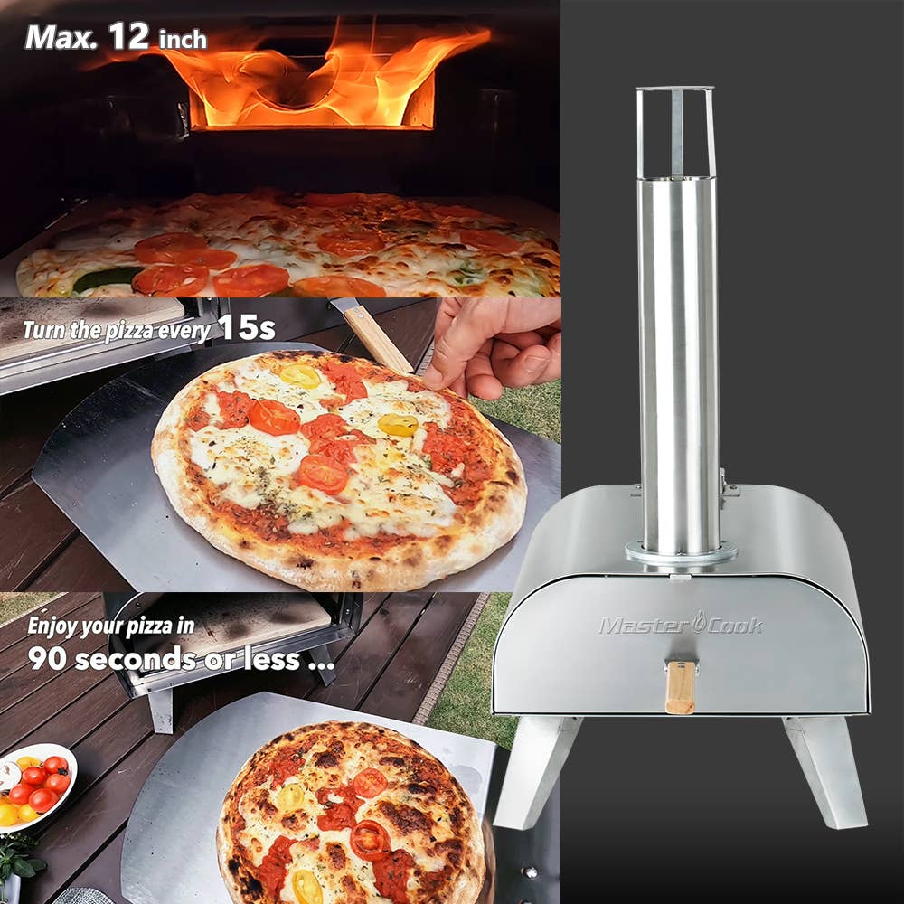 SHINERICH - Wholesale Outdoor Grill Tools - 12" Pellet Pizza Oven Stainless Steel10