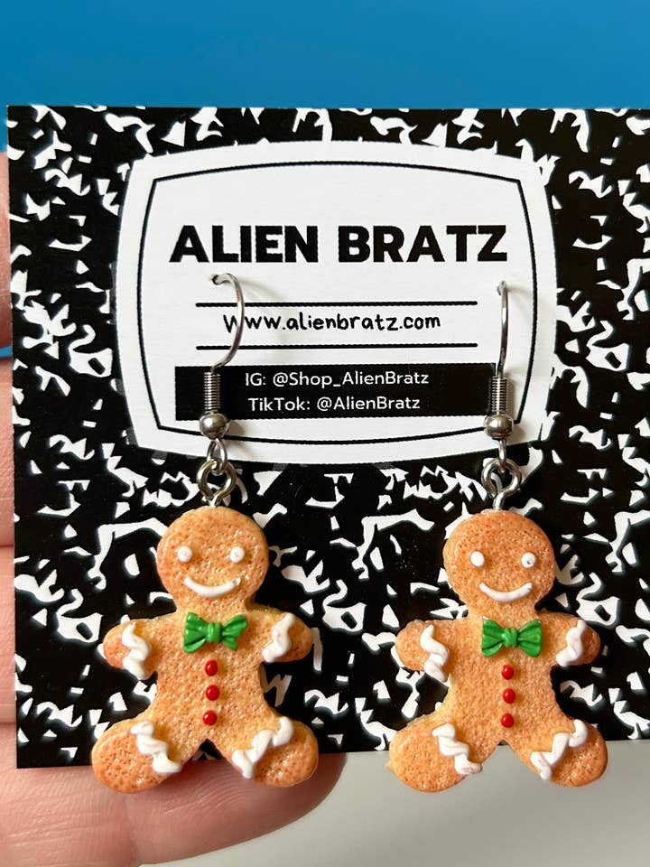 Gingerbread Cookie Øreringe Juleøreringe Juleøreringe for engroshandel hos Alien Bratz