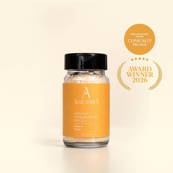 Anti Aging Facial Polish with Vitamin C, E, A for wholesale by Aureterra