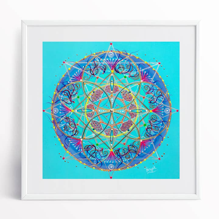 Ocean Bliss Mandala Art Print for wholesale by Angel Fritz Studio