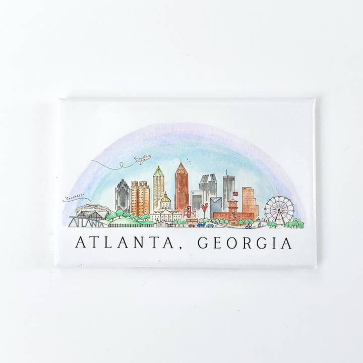 Atlanta, Georgia Skyline Magnet for wholesale by Natty Michelle Paperie