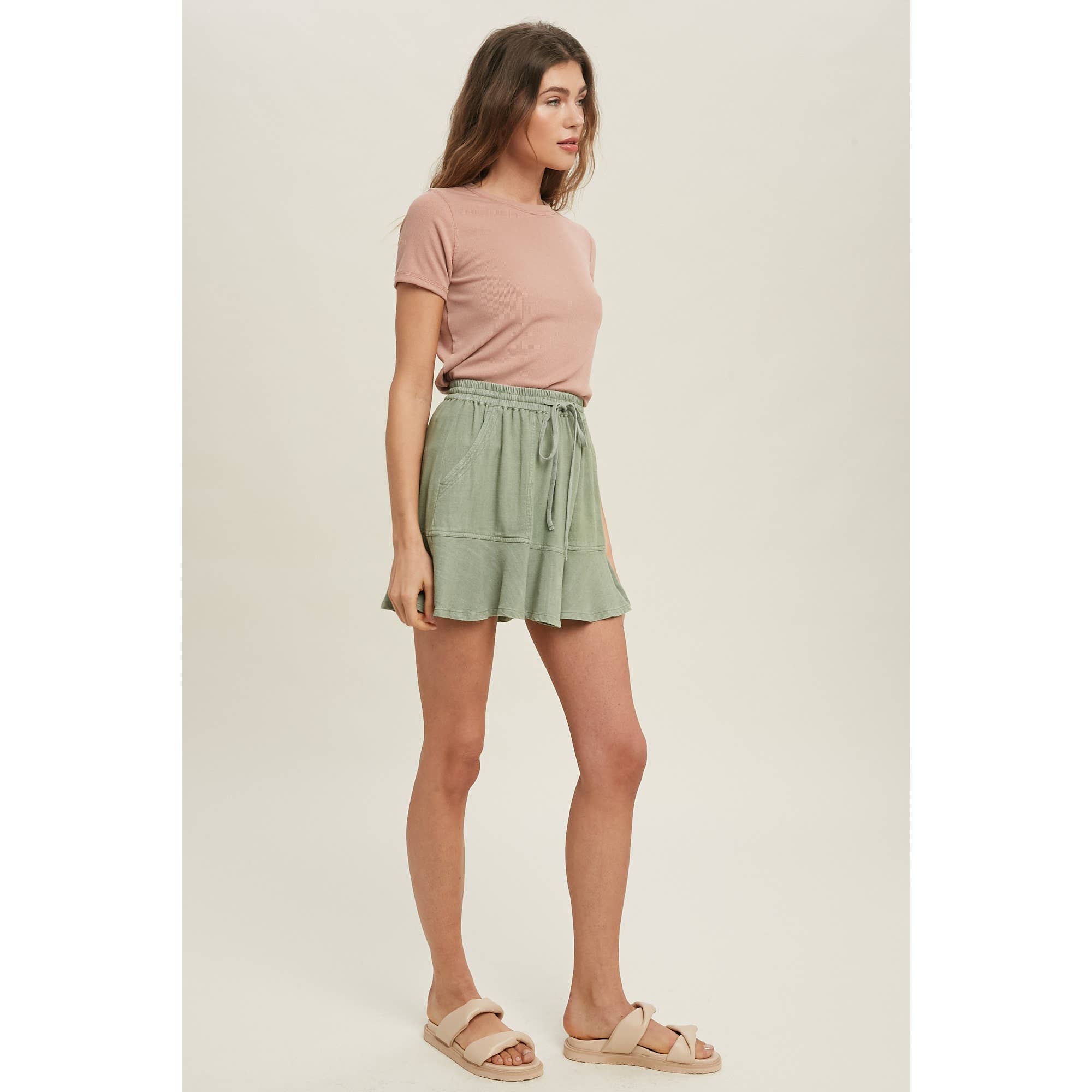 Wishlist Apparel – T-shirt – Mulher por atacado – Camiseta básica canelada de malha / WL18-171414