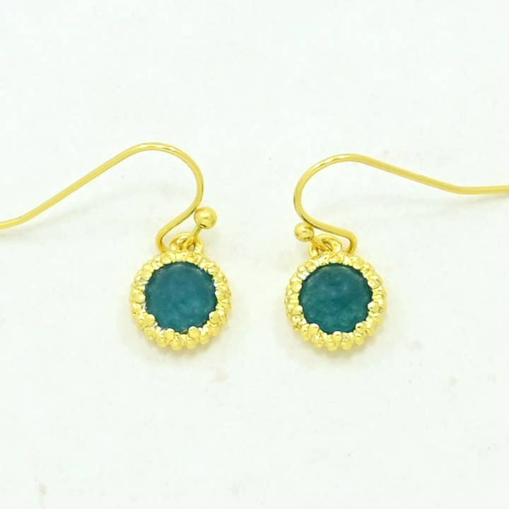 Schmuckoo Berlin - Wholesale Dangle Earrings - Dove Earring Gold Plated - Neon Blue Jade5