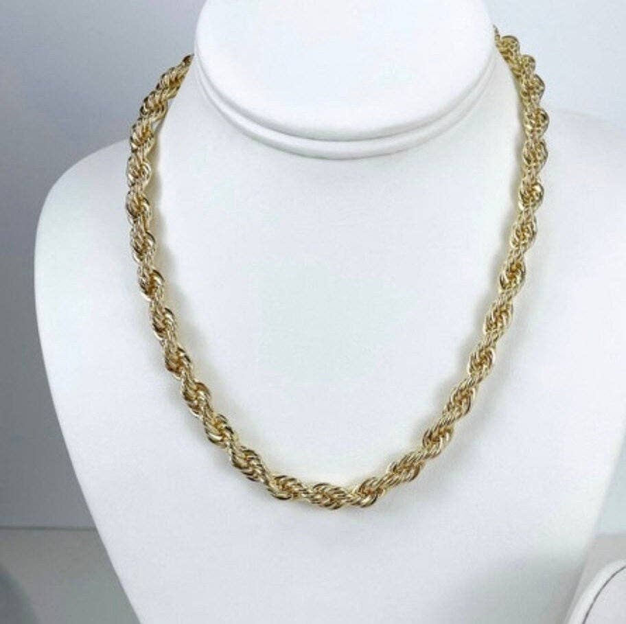 DIJU Jewelry - Wholesale Link & Chain Necklace - 18k Gold Filled 7mm Thickness Rope Link Chain Chokers Wholes1