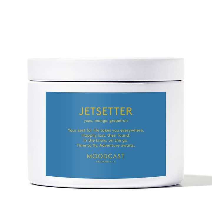 Moodcast Fragrance Co. - Wholesale Jar/Filled Candle - Coconut Wax Candle - Persona - Jetsetter - 3 oz Tin