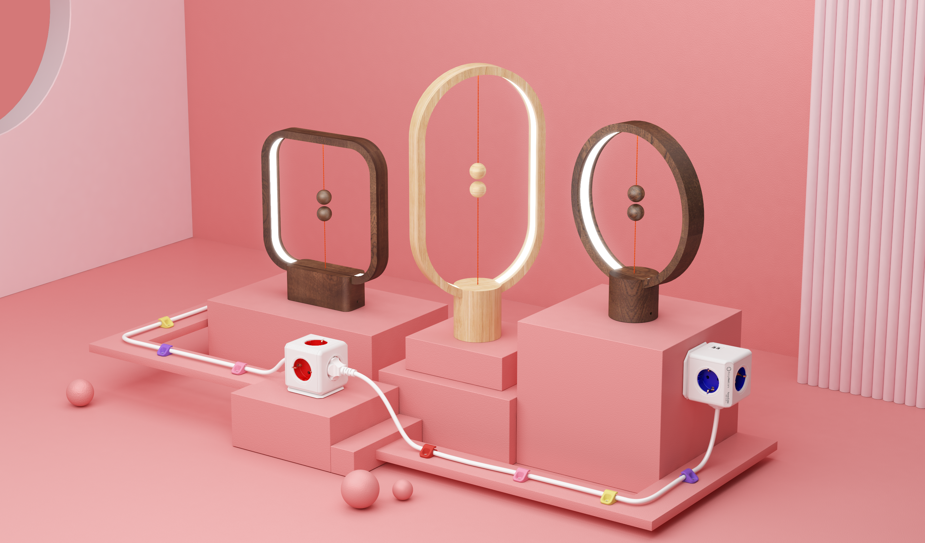 Allocacoc DesignNest - Wholesale Accent/Desk Lamp - Heng Balance Lamp Ellipse Mini USB-C; Portable; LIGHT WOOD 9