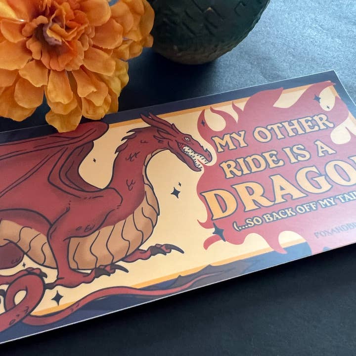 My Other Ride is a Dragon Bumper Sticker for wholesale by Fox and Brambles
