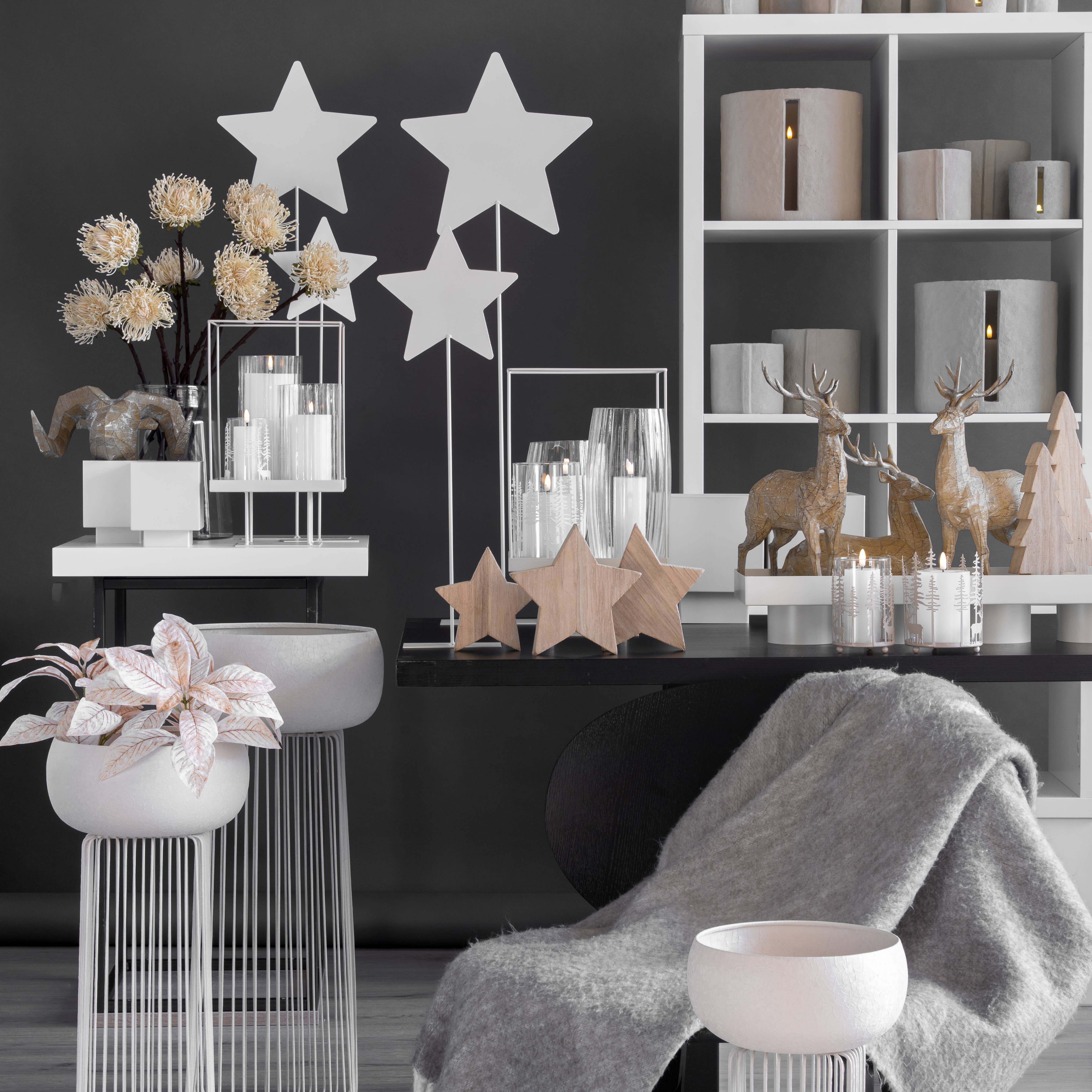 Vosteen - Wholesale Christmas Decoration - Frosti wooden star, D15cm, H15cm, natural1