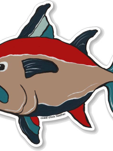 Tuna Tan Waterproof Sticker for wholesale by Coast Chick Heather Jordan