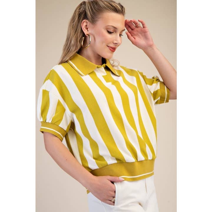 Dames top met contrasterende kraag voor wholesale door Upmost