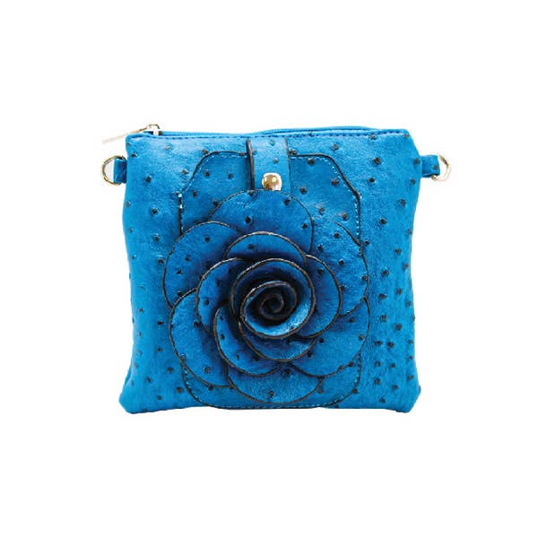 22 Tote - Vendita all'ingrosso Borsa a tracolla - Donna - Borsetta a tracolla per cellulare con fiore di struzzo