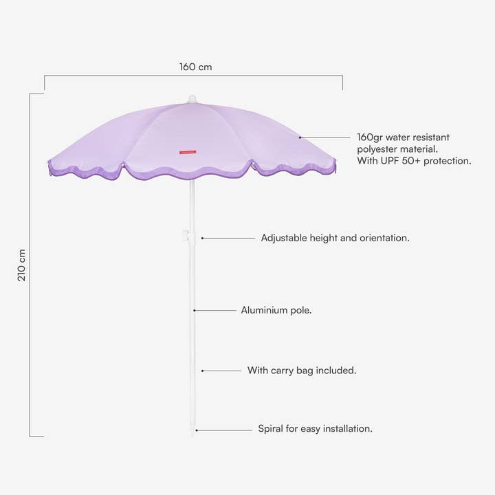 Flamingueo - Wholesale Beach Umbrella - Purple wavy umbrella1