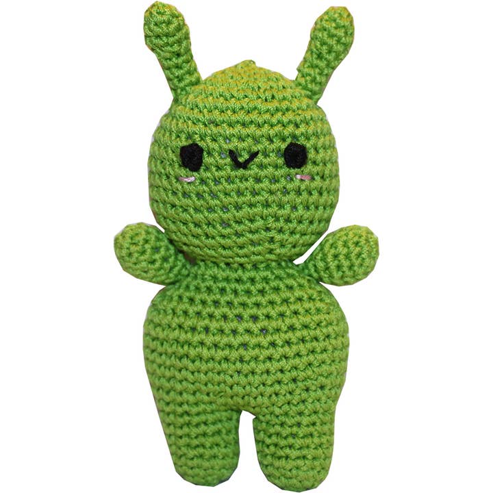 Mirage Pet Products - Wholesale Pet Plush Toy - Dog - Knit Knacks Ava the Alien Organic Cotton Small Dog Toy