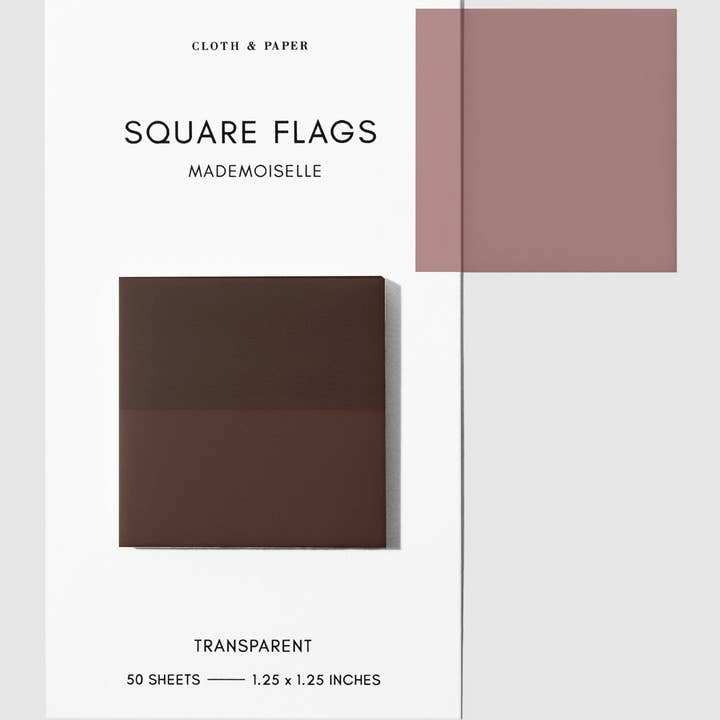 Cloth & Paper - Wholesale Bookmark - Square Transparent Page Flags38