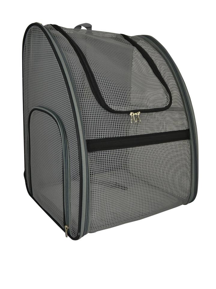 17X13X11 ALL MESH PET BACKPACK IN BLACK for wholesale by Three Star IM/EX Inc.
