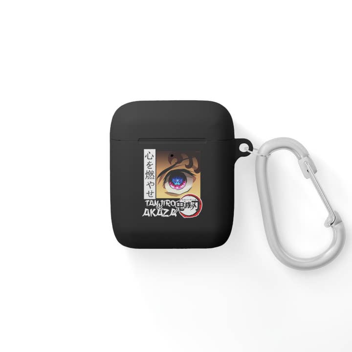 AirPods-hoesje met anime-oogillustratie | Geïnspireerd op Akaza uit Demon Slayer voor wholesale door Le Paperie Co