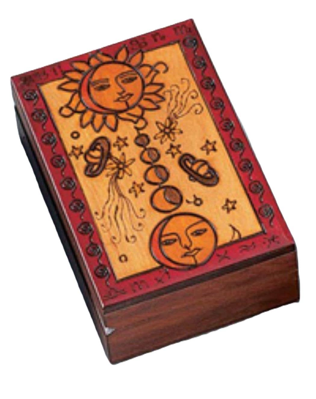 M Cornell Importers Inc - Wholesale Decorative Box - Sun/Moon Tarot Card Box