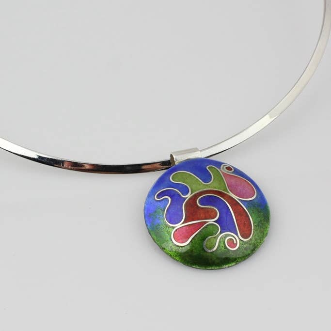 Puddles of Color, Cloisonné Enamel Pendant for wholesale by Tonya Butcher Designs