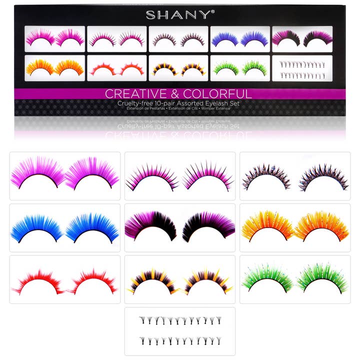 SHANY Cosmetics - Wholesale False/Fake Eyelashes - Eyelash Extend - Set of 10 Assorted Reusable Eyelashes