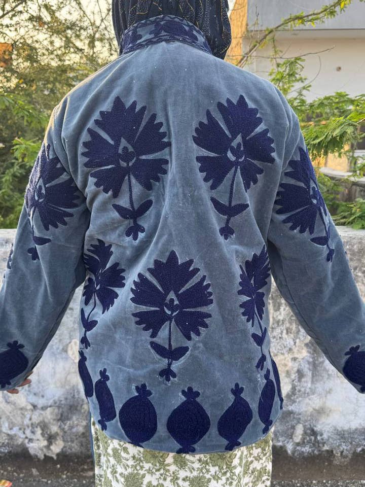 GYPSY STUDIO - Wholesale Jacket - Women's - Floral Embroidery Design Velvet Jacket Suzani Winter Jackets3