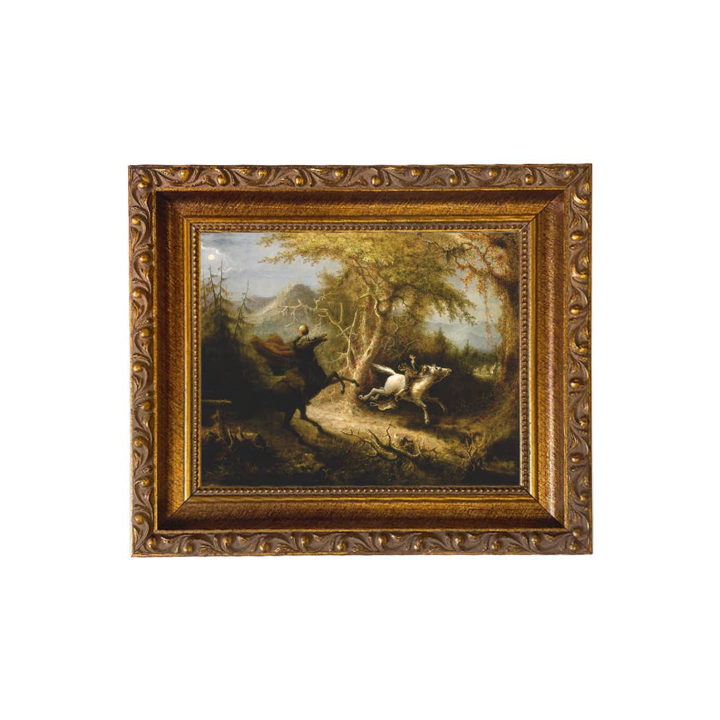 Madison Bay Co. - Historical Home Decor Reproductions - Wholesale Schilderen/Tekenen - Schilderijafdruk van de Ruiter zonder Hoofd die Ichabod Crane Achtervolgt6