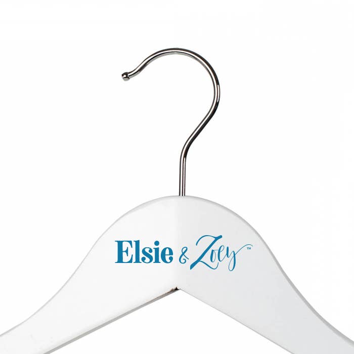 Elsie & Zoey - Wholesale Clothes hangers - White Wooden Clothing Hanger Display1
