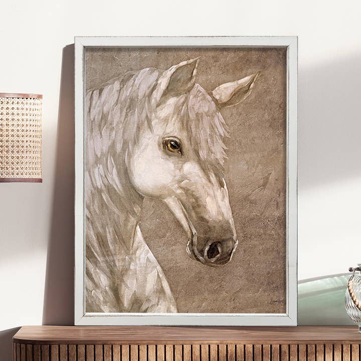White Horse 18x24 Framed Artwork - SGD286 for wholesale by Penny Lane Fine Art