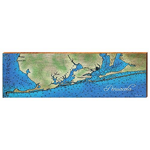 Pensacola, Florida Map | Wall Art Print on Real Wood for wholesale by Mill Wood Art