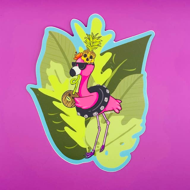 Autocollant - Ambiance Flamant Rose pour la vente par D. Kerper Arts