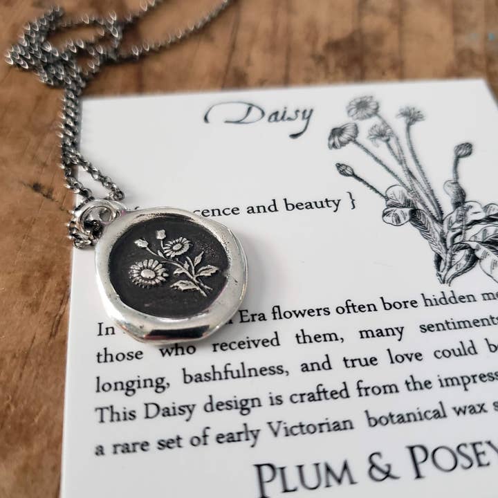 Daisy - Innocence & Beauty Wax Seal Necklace for wholesale by Plum and Posey