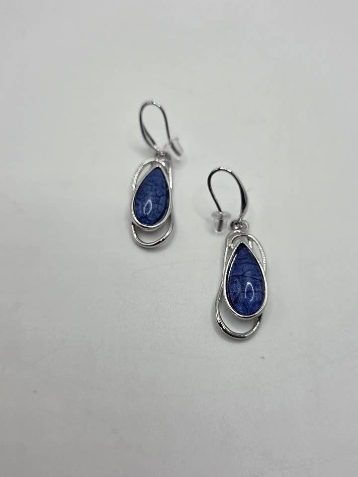 Boucles d'oreilles en résine bleu riche pour la vente par Captiva Blu Jewelry