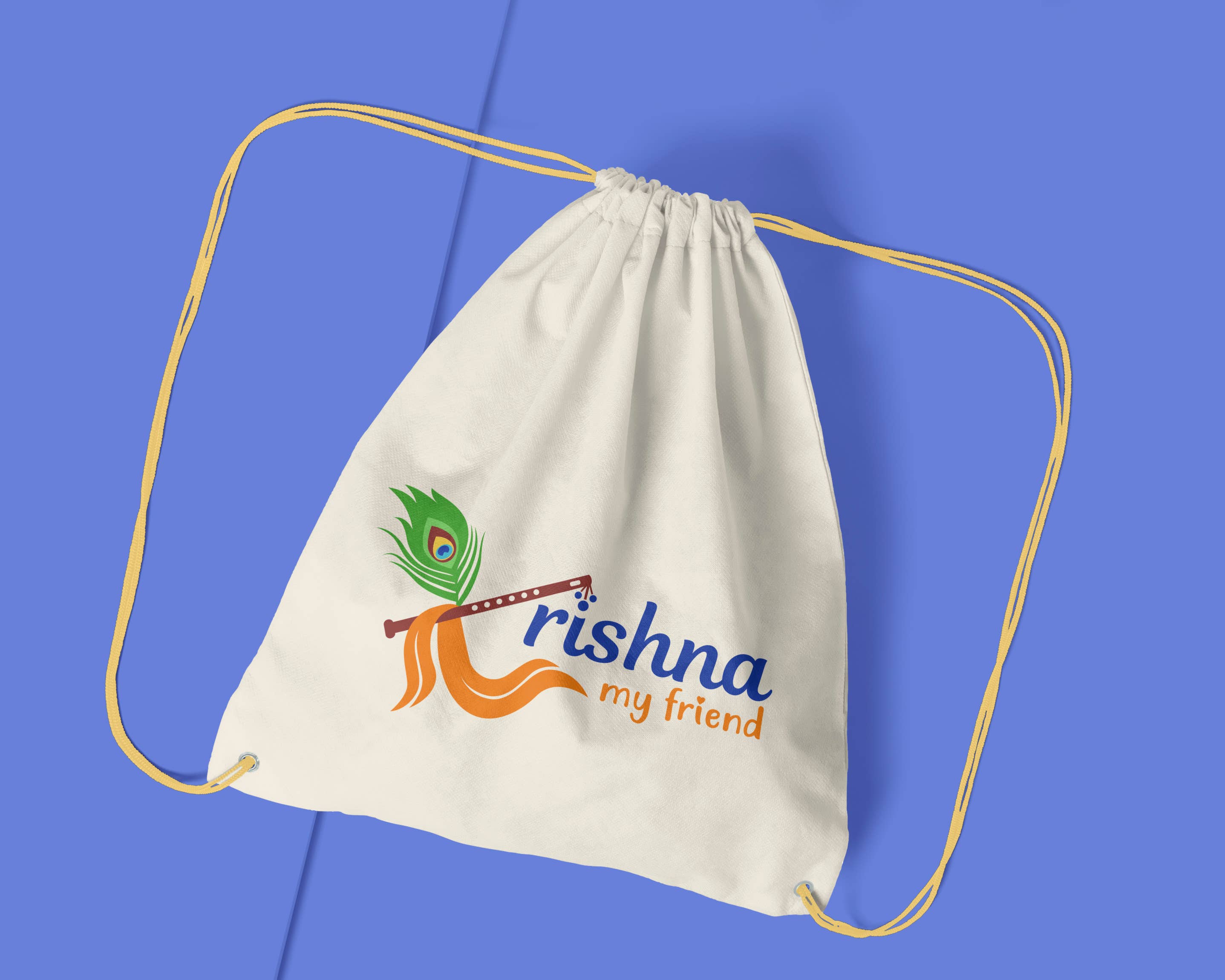 Krishna My Friend Ltd – wholesale Drawstring bag – kids – Kids Cotton Drawstring Bag or Backpack3