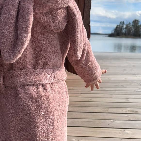 Summerville organic - Wholesale Robe - Kids - Organic Bath Robe Rabbit Pale Mauve 6-8 years