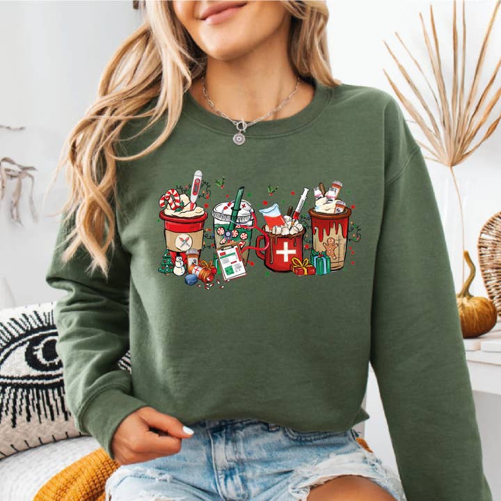 Nurse Christmas Sweatshirt and Hoodie X701 for wholesale by MAYA TX