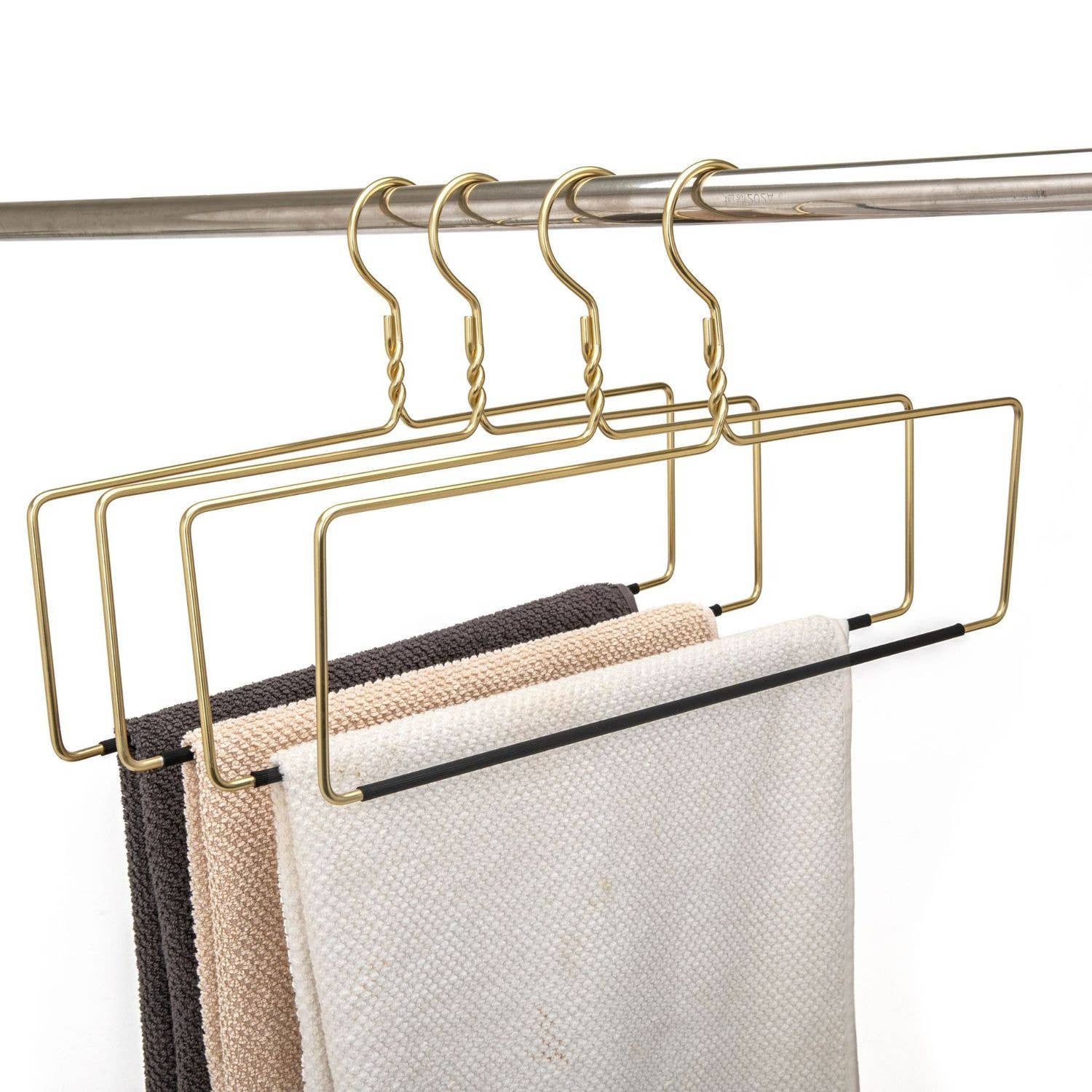 Quality Hangers - Wholesale Clothes Hangers - AL50 - Heavy Duty Blanket Hanger - Gold3