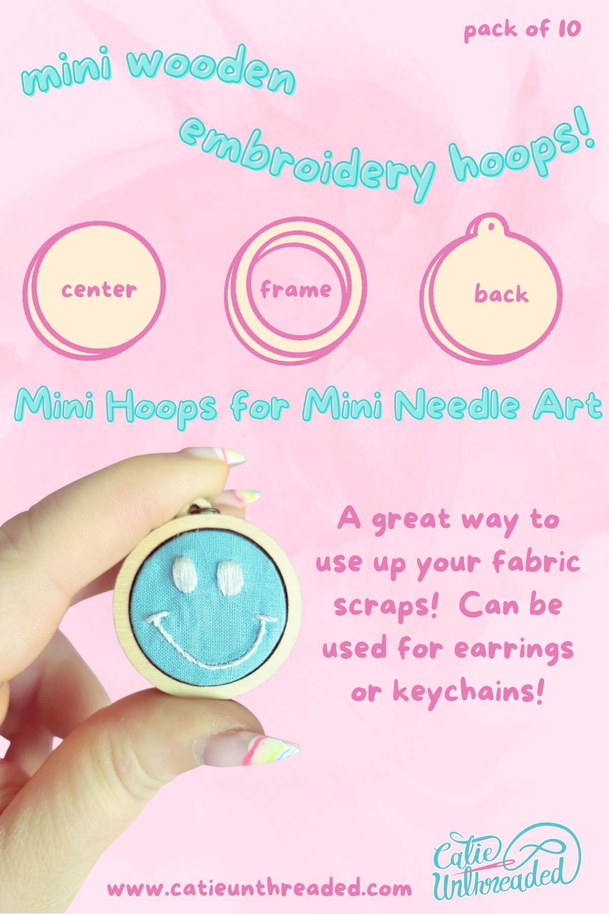 Catie Unthreaded - Wholesale DIY Craft Kit - DIY Mini Hoop Kits in Oak3