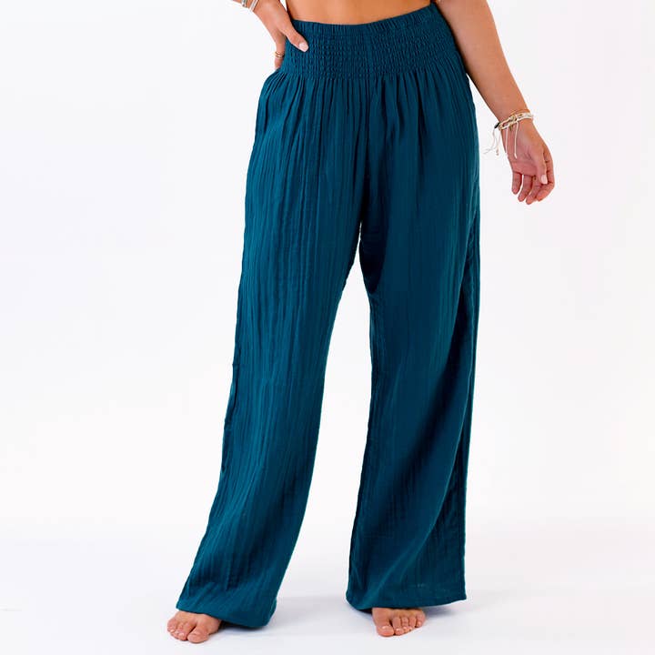 Lotus and Luna - Vente Pantalon – femme - Pantalon large en coton Pacific
