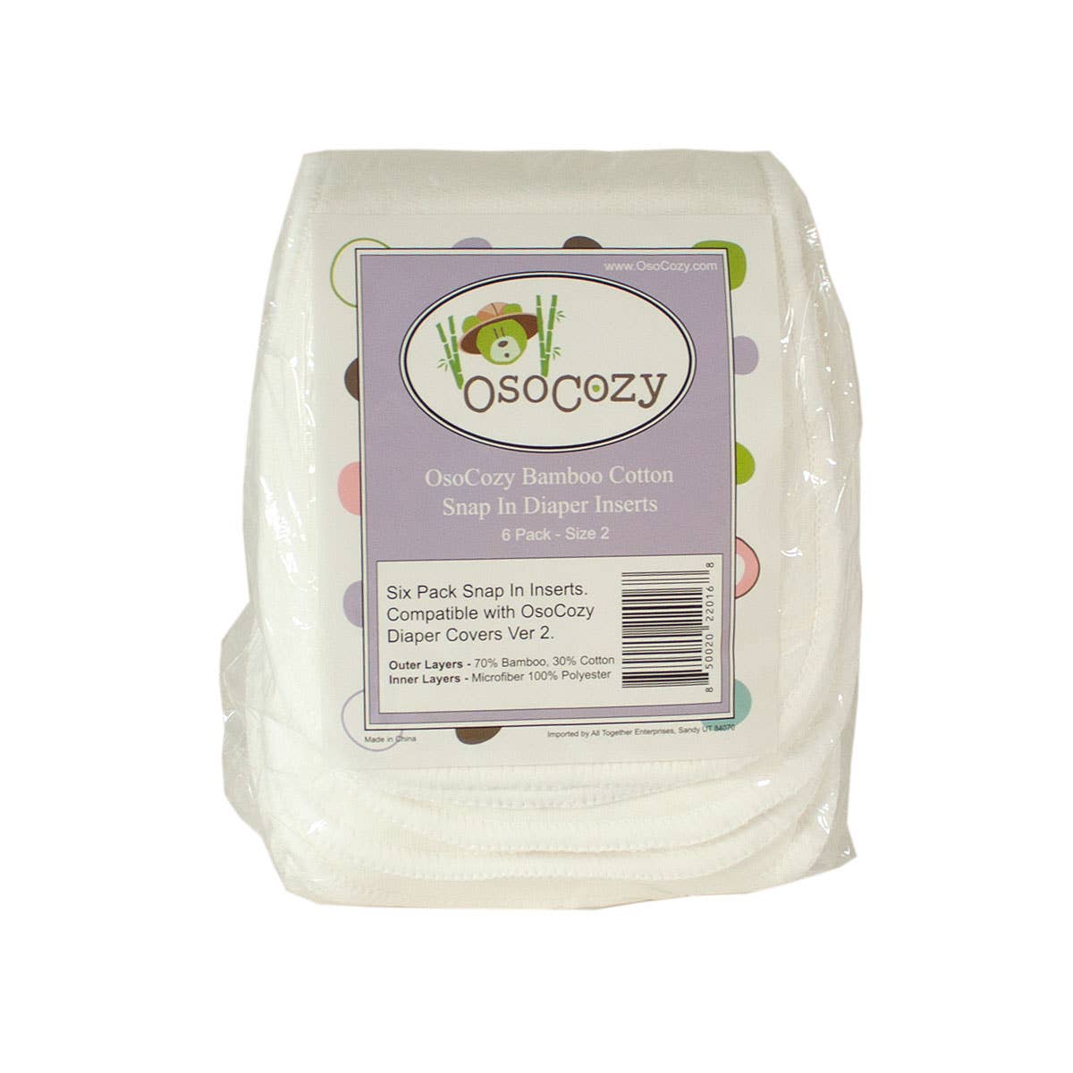 OsoCozy – Fralda de pano - Bebé por atacado – OsoCozy Inserções de Fralda Snap-In em Bambu e Algodão (Pacote com 6)1