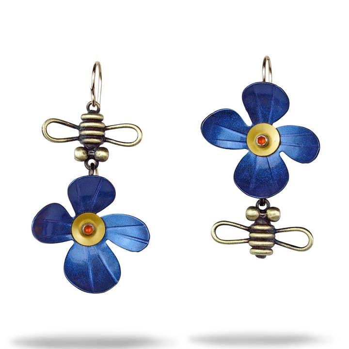 Chickenscratch - Wholesale Dangle Earrings - Bloom Earrings (Blue)