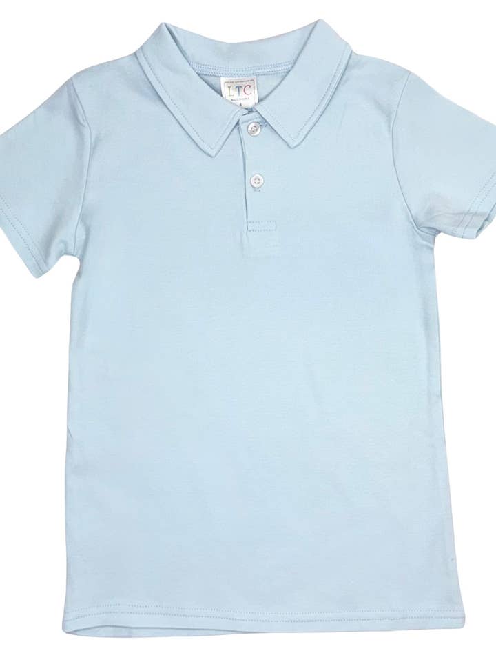 POLO À MANCHES COURTES - BLEU CIEL pour la vente par Love That Cotton