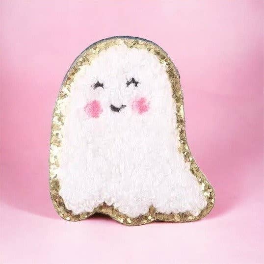 Rosie Posie Patches - Wholesale Patch - Smiley Ghost Halloween Chenille Patch