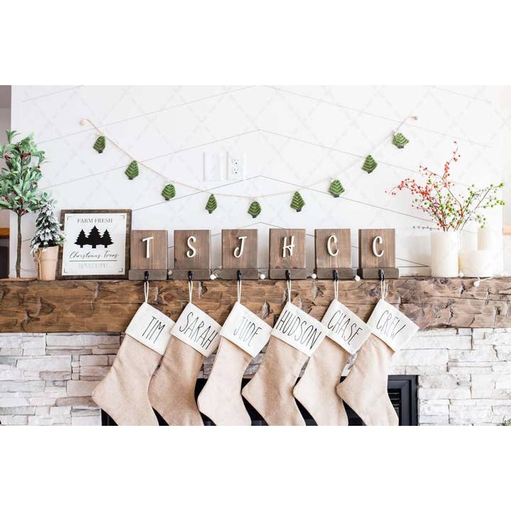 TOMOPOD LLC – wholesale Bunting/garland – Crochet Pine Tree Garland, Christmas Bunting, Mantle Garland