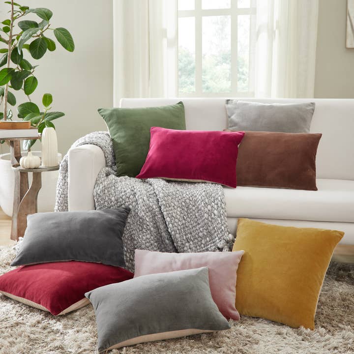 Stella Plush Velvet Pillow Cover Only I 14"x 20" I 11 colors for wholesale by India's Heritage