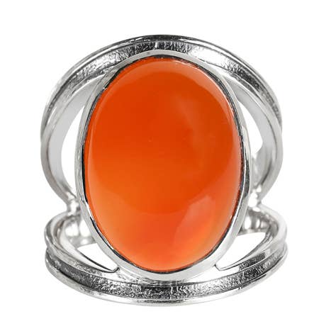 925 Silver Karneol Emberline Crest Statement Ring för wholesale av Tiramisu