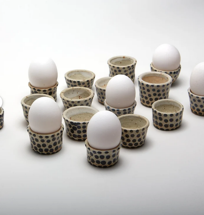 Polli Pots - Wholesale Egg Cup/Holder - Little egg cups Black White, Unique egg cups0