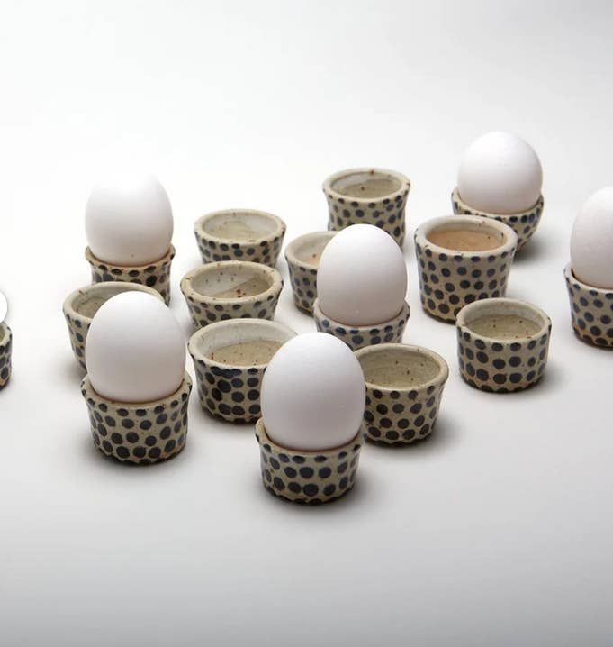 Polli Pots - Wholesale Egg cup/holder - Little egg cups Black White, Unique egg cups